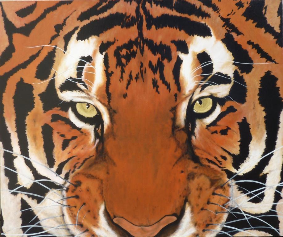 917x768 Learn How To Art Classes Painting Abstract Techniques Ideas - Abstract Tiger Painting