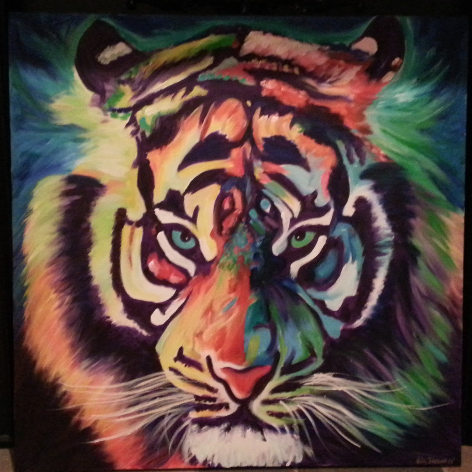 1500x1500 Original Abstract Tiger - Abstract Tiger Painting