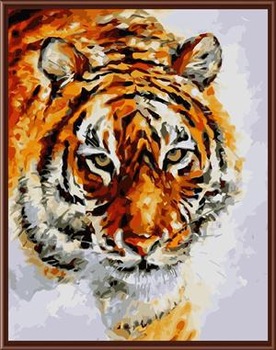 276x350 Abstract Animal Picture Oil Painting By Numbers Tiger Design - Abstract Tiger Painting
