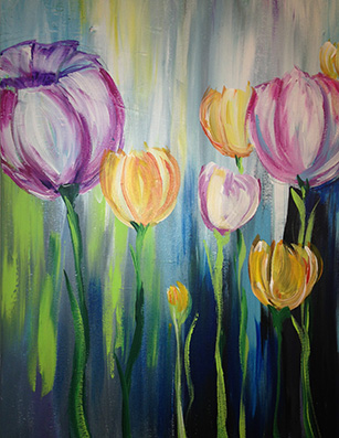 307x397 Abstract Tulips Paint Blank Canvas - Abstract Tulip Painting
