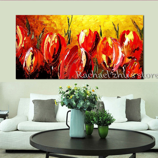 640x640 Online Shop Hand Painted Abstract Tulip Oil Painting On Canvas - Abstract Tulip Painting