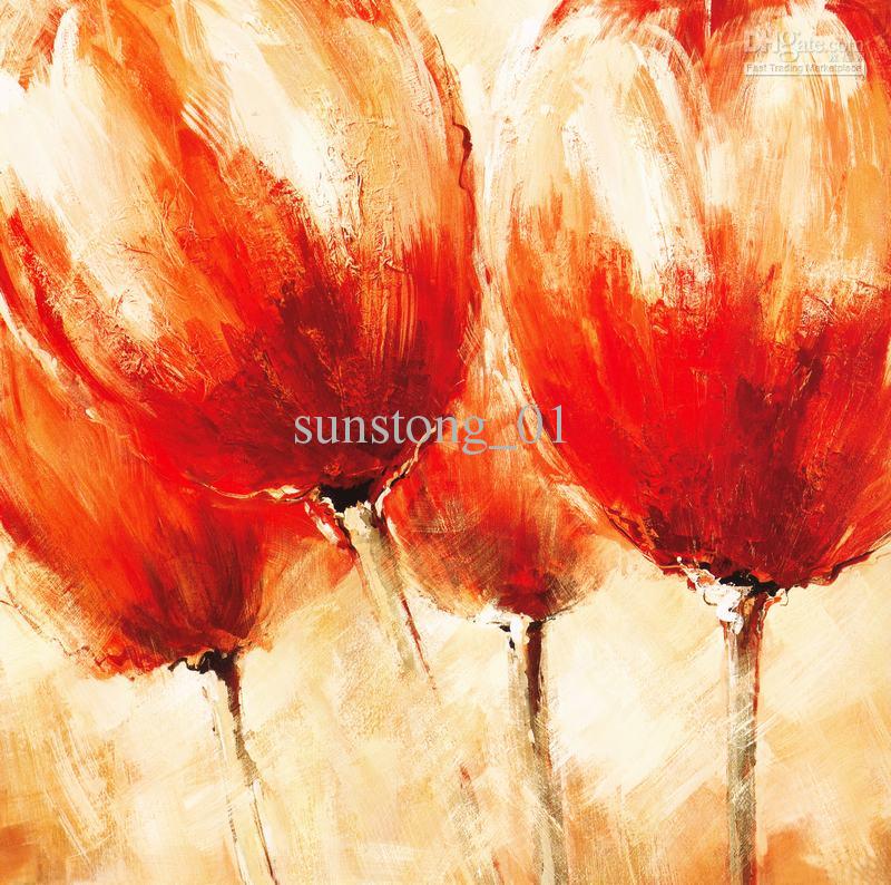800x794 Abstract Red Tulip Painting Impressionism Painting Canvas Painting - Abstract Tulip Painting