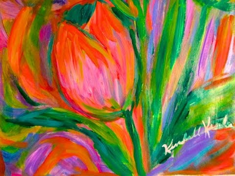 480x360 Abstract Tulip Painting By Award Winning Artist Kendall F. Kessler - Abstract Tulip Painting