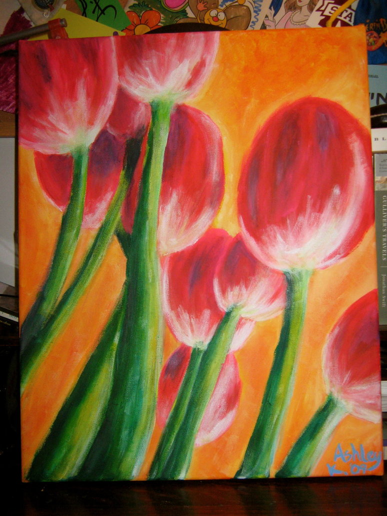 774x1032 Abstract Tulips Painting By Ashleymd7 - Abstract Tulip Painting