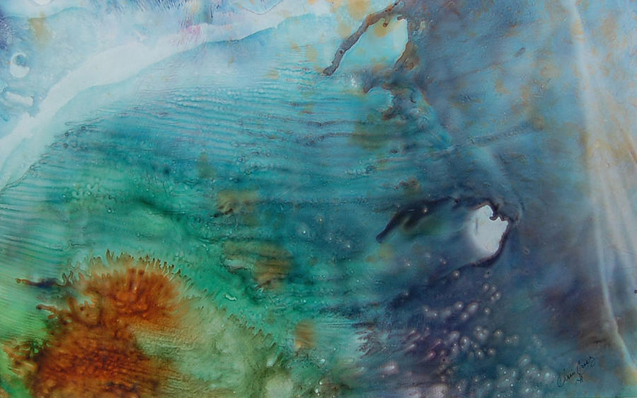 900x562 Underwater Scene Painting By Chris Cruz - Abstract Underwater Painting