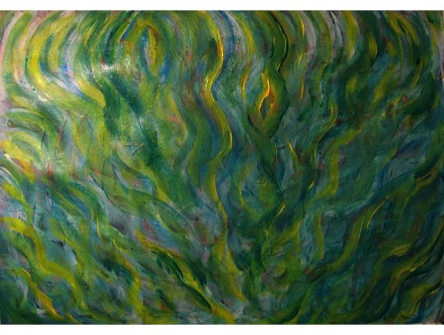 640x483 Underwater World, Abstract Painting ( Acrylic ) (Liza Peninon) - Abstract Underwater Painting