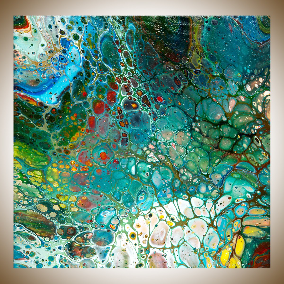 1200x1200 Underwater World By Qiqigallery 10 X 10 Abstract Art Colourful - Abstract Underwater Painting