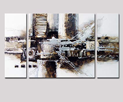 425x354 Noah Art Black And White Abstract Art, 100% Hand - Abstract Wall Art Painting