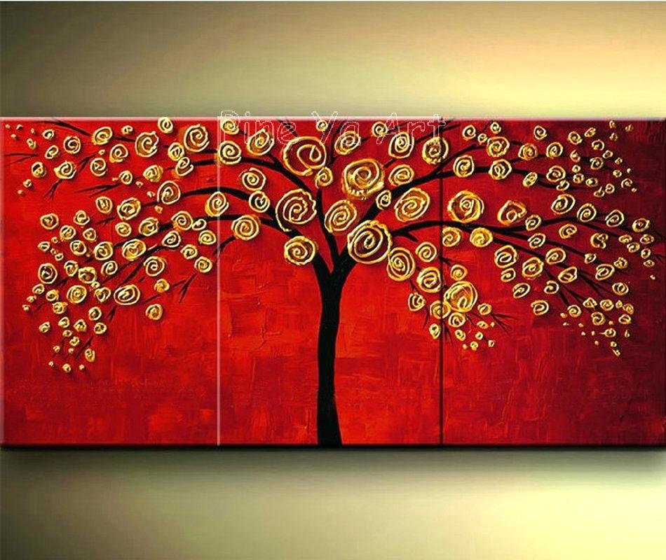 950x800 Wall Art Abstract 3 Piece Abstract Wall Art Cheap Modern Red Hand - Abstract Wall Art Painting