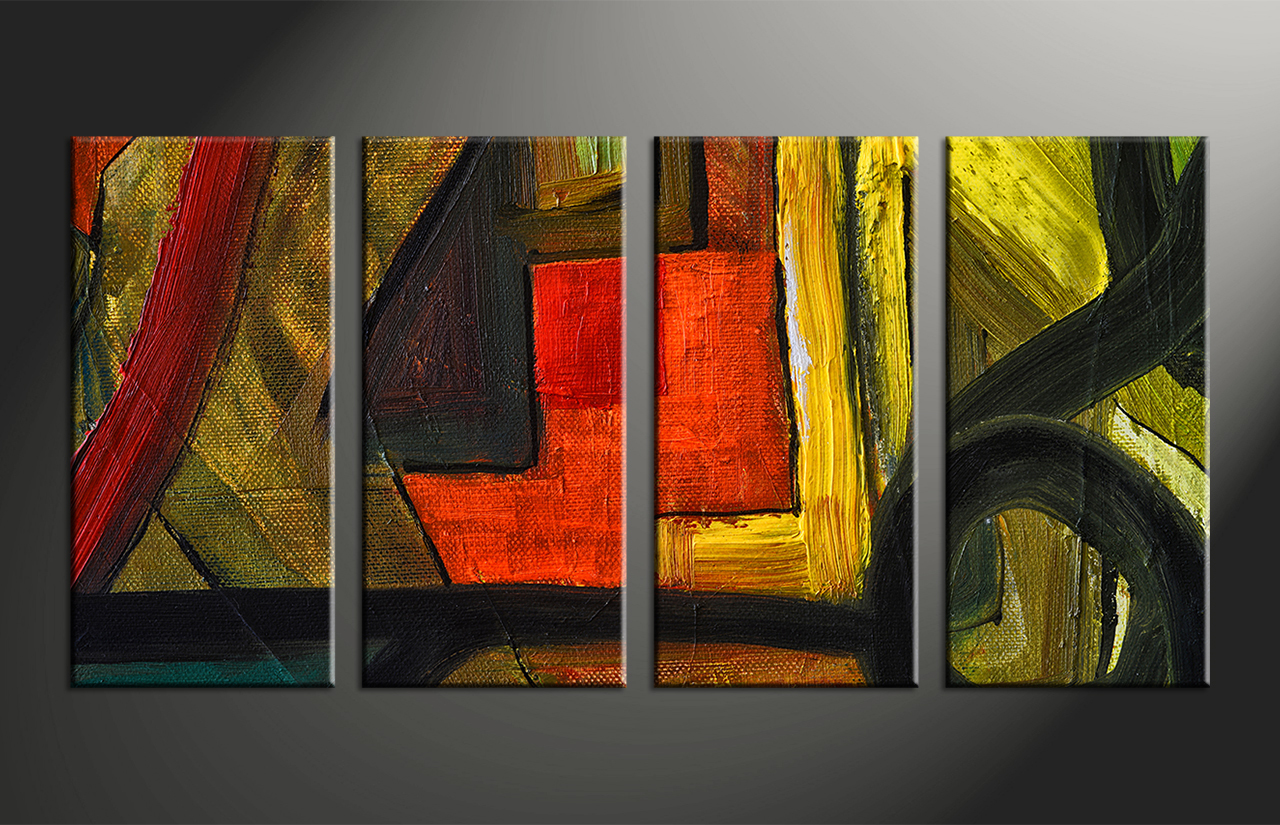 1280x825 4 Piece Canvas Abstract Colorful Oil Painting Decor - Abstract Wall Art Painting