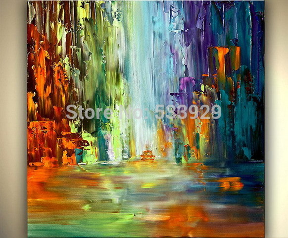 582x480 Hot Sale Abstract Waterfall Hand Painted Oil Painting On Canvas - Abstract Waterfall Painting