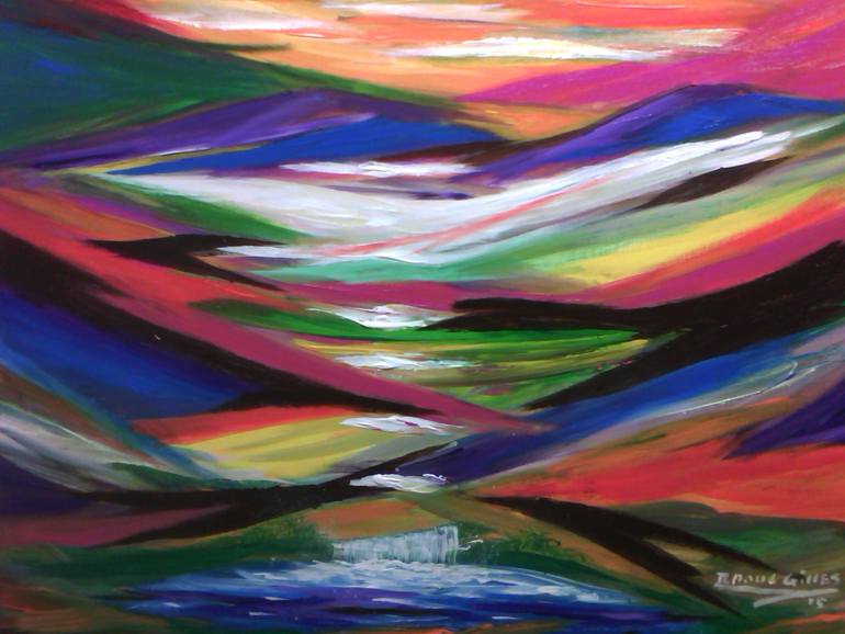 770x578 Saatchi Art Abstract Waterfall Painting By Raoul Gilles - Abstract Waterfall Painting