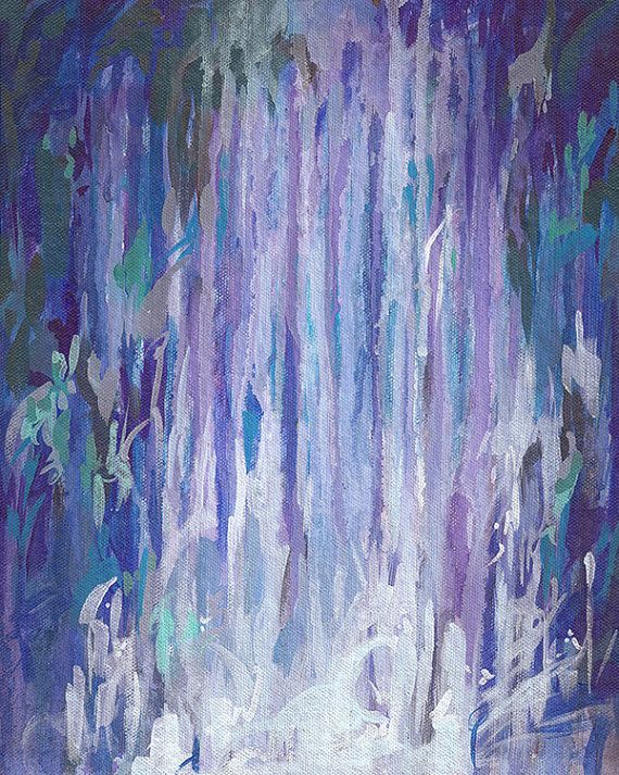 570x713 Waterfall Art Paintings, Acrylics And Painting - Abstract Waterfall Painting
