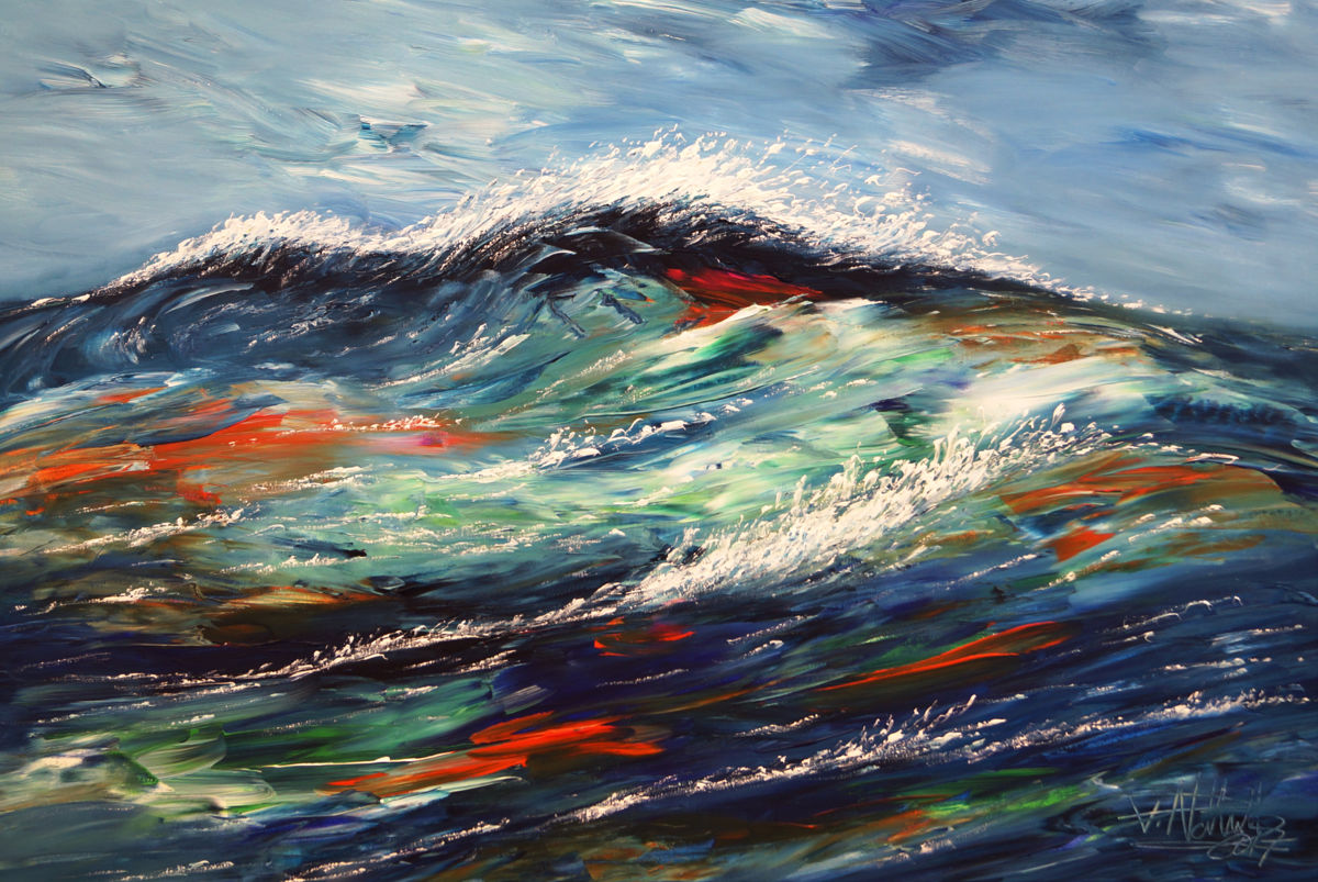 1200x803 Ocean Waves M 1 (Peter Nottrott) - Abstract Wave Painting