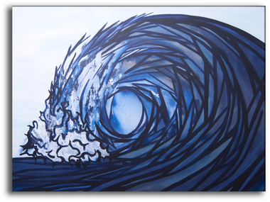 380x285 Original Abstract Wave Painting Titled Fractured By Tamara Kapan - Abstract Wave Painting