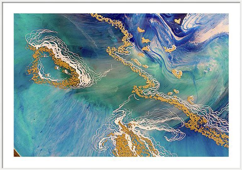 770x541 Saatchi Art Aqua Blue Ocean Art Wave Painting Large Abstract - Abstract Wave Painting