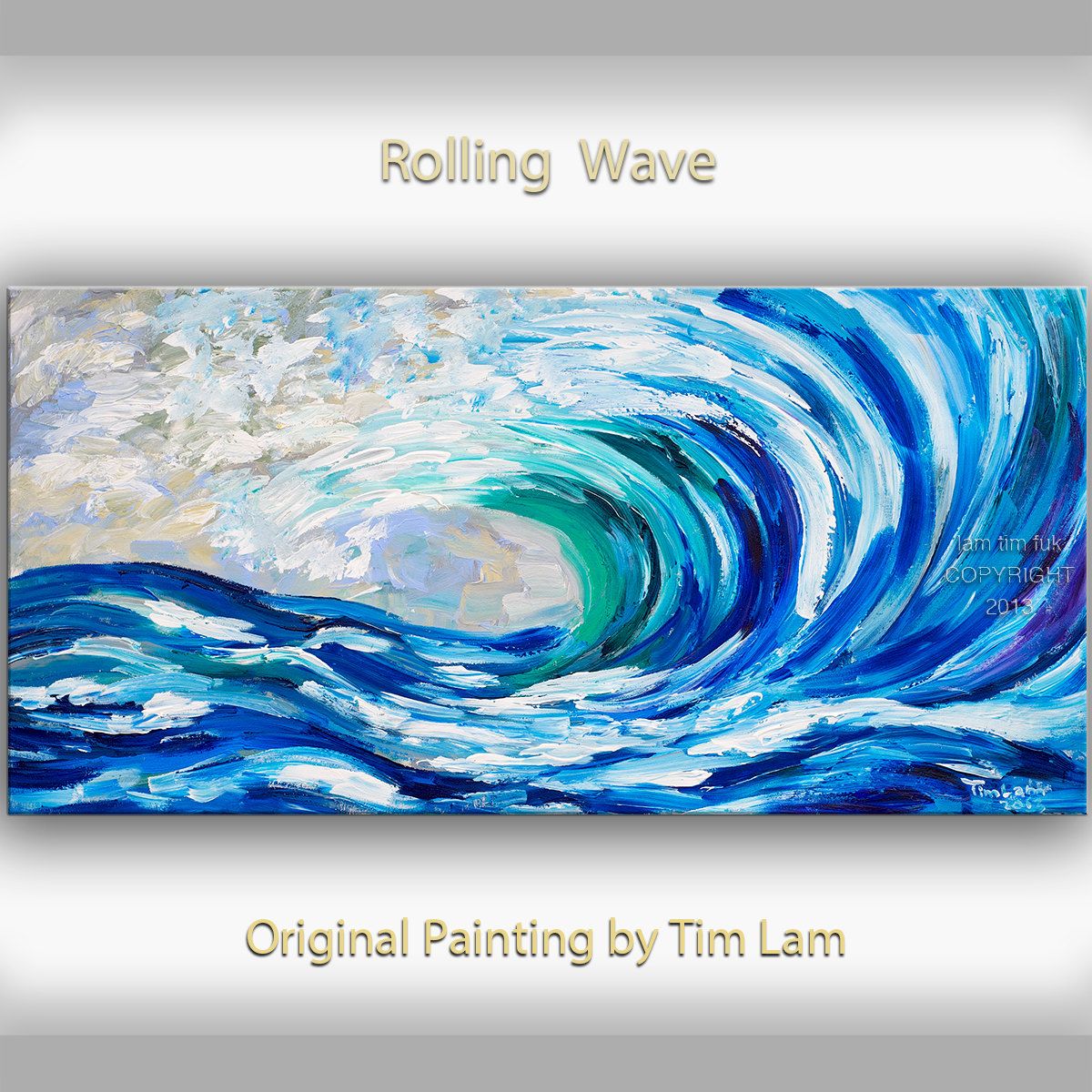 1200x1200 Sea Art Wave Painting Original Abstract Oil Painting Blue Sea - Abstract Wave Painting