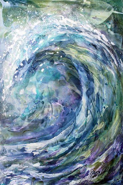 399x600 Wave Abstract By Nancy Goldman Wave Paintings - Abstract Wave Painting
