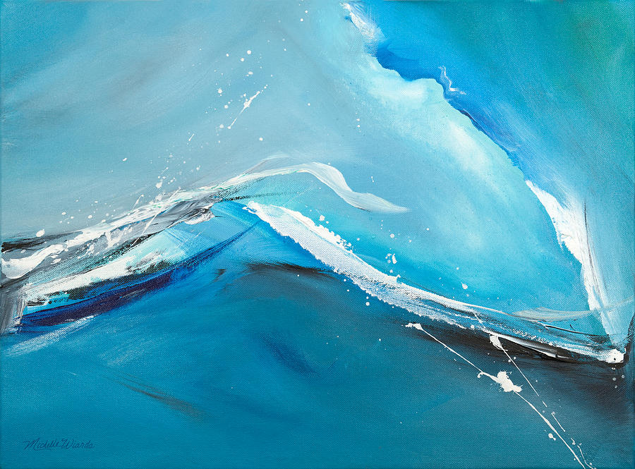 900x665 Wave Action Painting By Michelle Constantine - Abstract Wave Painting