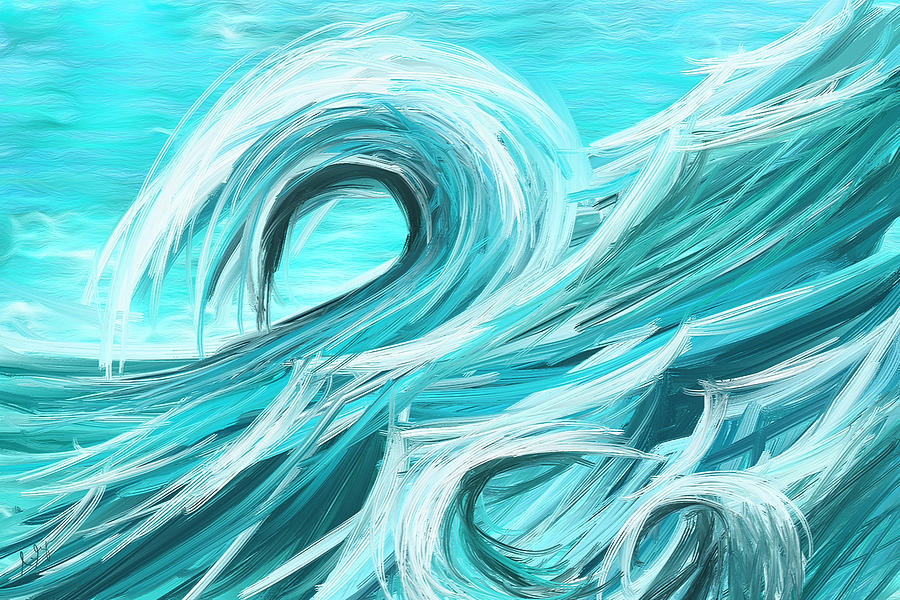 900x600 Waves Collision - Abstract Wave Painting