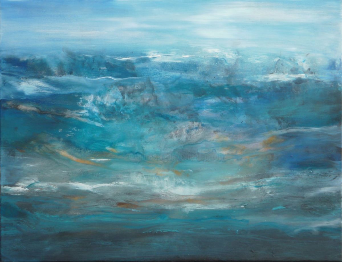 1200x919 Blue Wave Abstraction (Corinne - Abstract Wave Painting