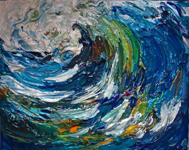 640x507 Creative Spotlight Abstract Colorful Wave Amp Flower - Abstract Wave Painting