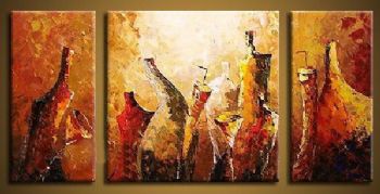 350x179 Red Wine Dance Abstract Canvas Oil Painting Wall Art - Abstract Wine Painting