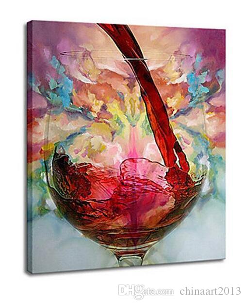 507x628 2018 No Frame Wine Glass Hand Painted Abstract Oil Painting - Abstract Wine Painting