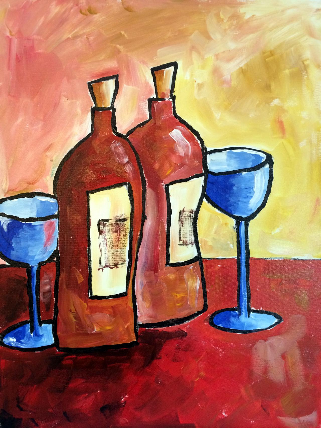 Abstract Wine Painting at PaintingValley.com | Explore collection of ...