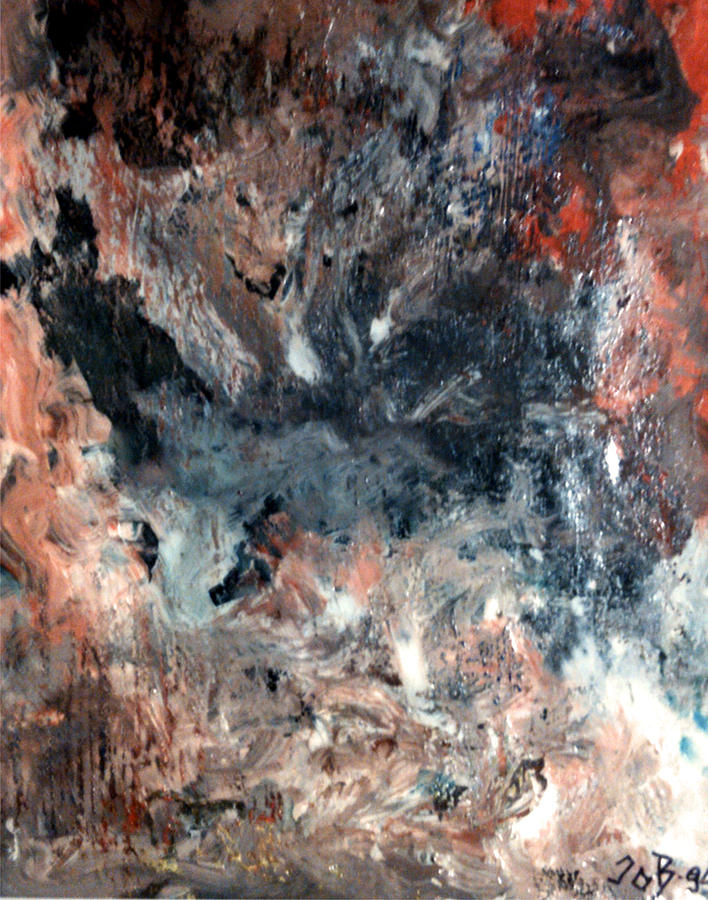 708x900 Small Wolf In The Forest Abstract Painting By Branko Jovanovic - Abstract Wolf Painting