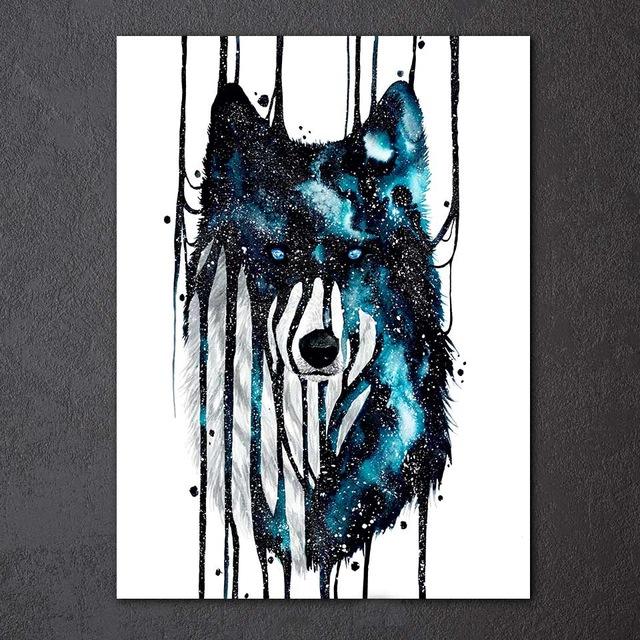 640x640 Wolf Abstract By Scandy Girl 1 Piece Canvas Painting - Abstract Wolf Painting