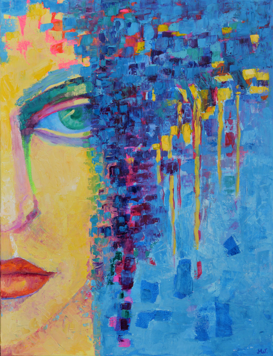 920x1200 Portrait Of Girl Woman Face Painting Obraz Kobieta (Magdalena Walulik) - Abstract Woman Face Painting