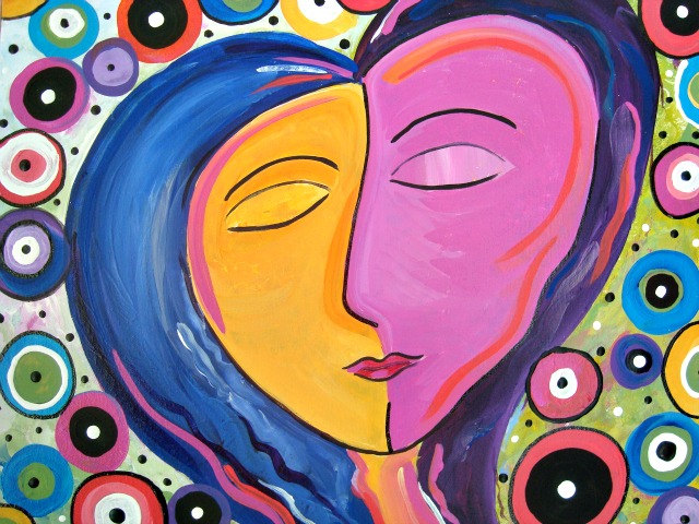 640x480 Abstract Woman - Abstract Woman Face Painting