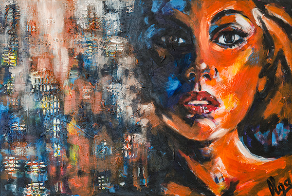 600x402 Abstract Face Art - Abstract Woman Face Painting