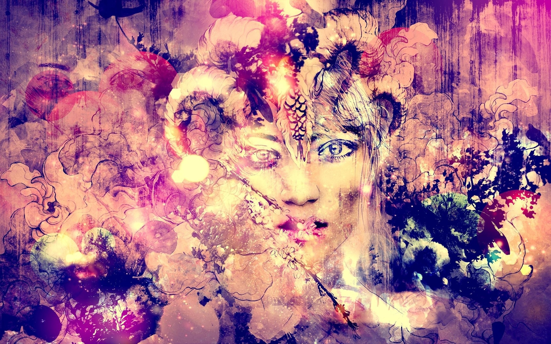 1920x1200 Abstract Paintings Of Women Faces Hd Wallpaper, Background Images - Abstract Woman Face Painting