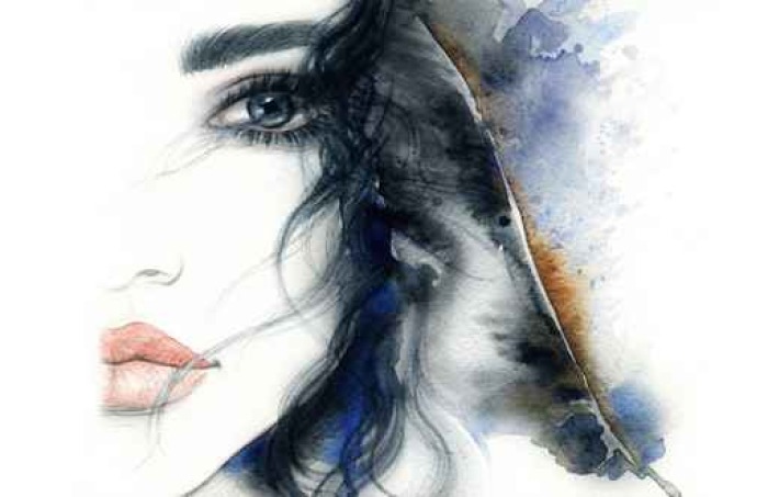 700x453 Abstract Woman Face. Fashion Illustration. Watercolor Painting - Abstract Woman Face Painting