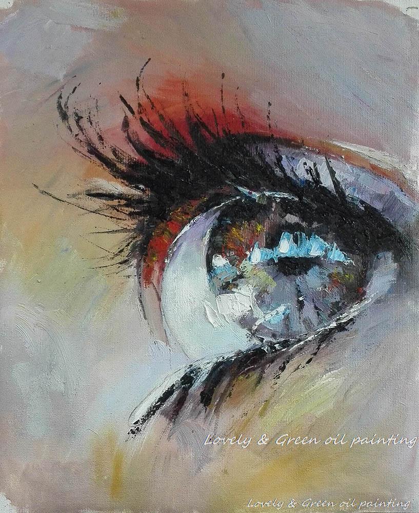 817x1000 High Quality Hand Painted Abstract Woman Eye Oil Painting Wall - Abstract Woman Painting