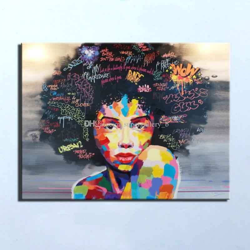 800x800 2018 Pure Handpainted Modern Abstract Graffiti Art Oil Painting - Abstract Woman Painting
