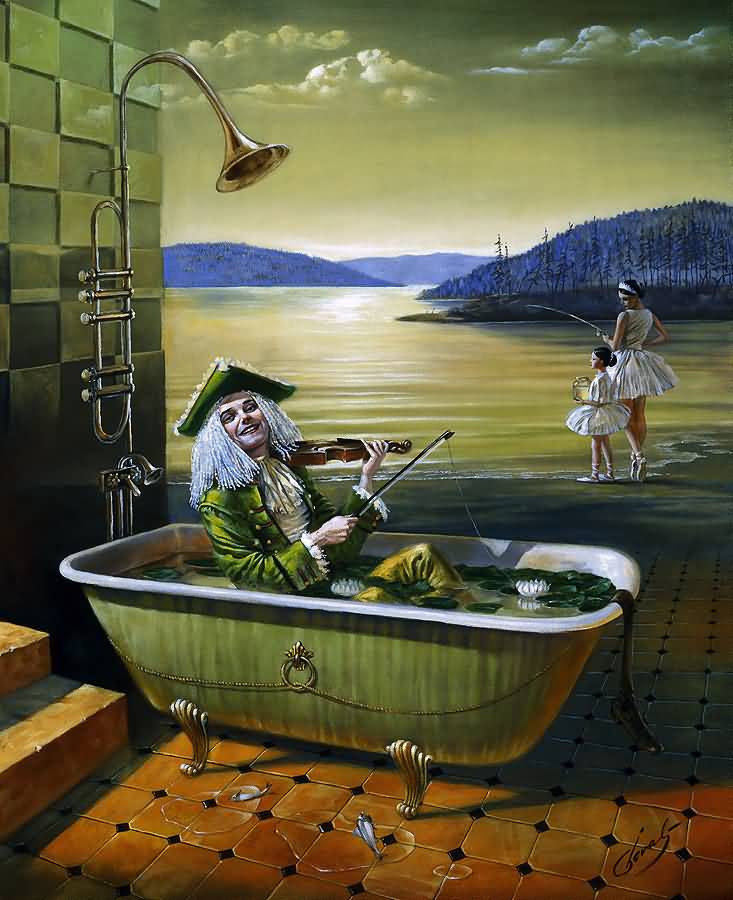 733x900 Melody Of Rain Musicologistblog - Absurdist Painting