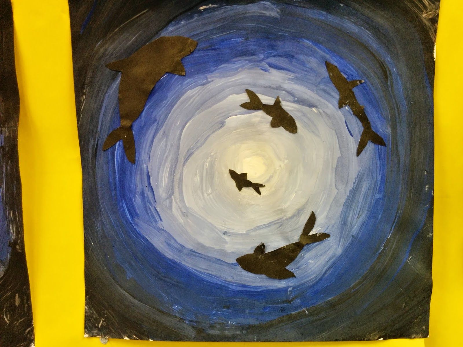 1600x1200 Blue Abyss Painting. Underwater Value, Tints And Shades Art - Abyss Painting