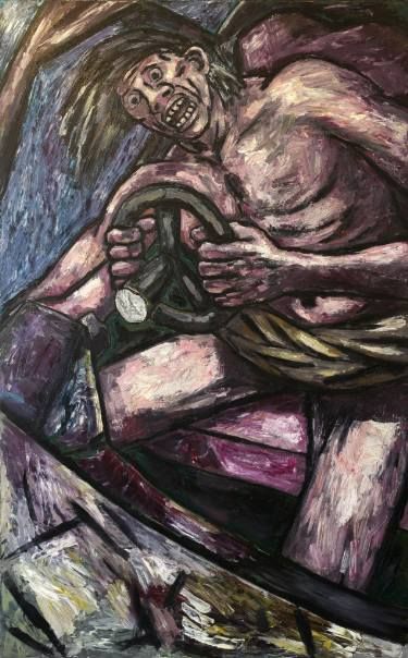 375x604 Saturn Falling Into The Abyss Painting By Hubert Bujak Saatchi - Abyss Painting