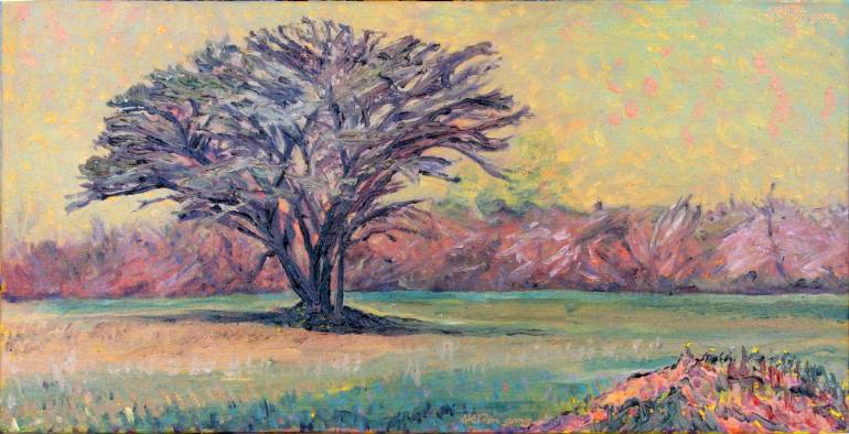 770x394 Saatchi Art Acacia With Green Wheat Painting By Ron Gang - Acacia Tree Painting