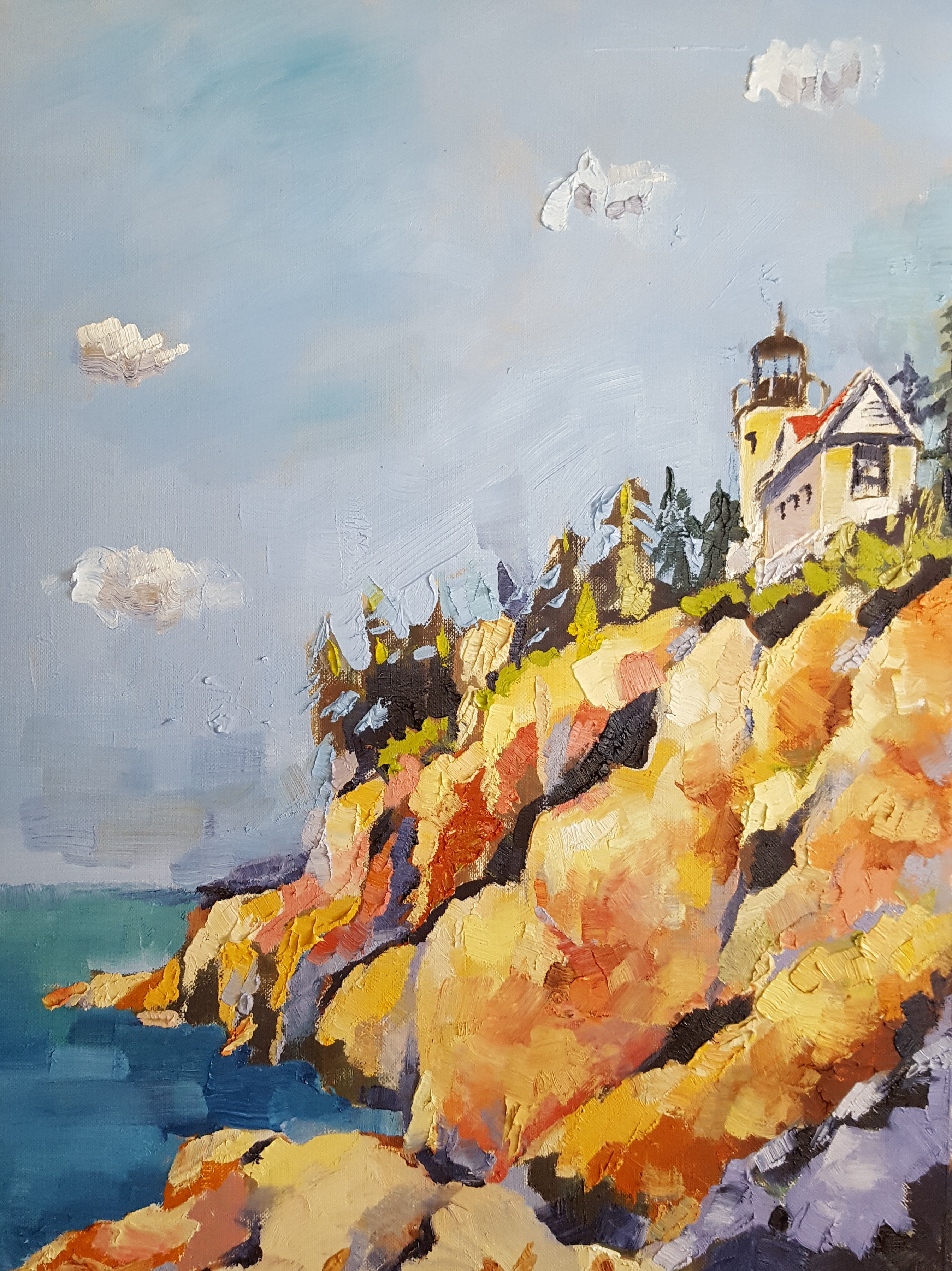 2695x3598 Acadia National Fine Art Oil Painting By Artist Bhavna - Acadia Painting