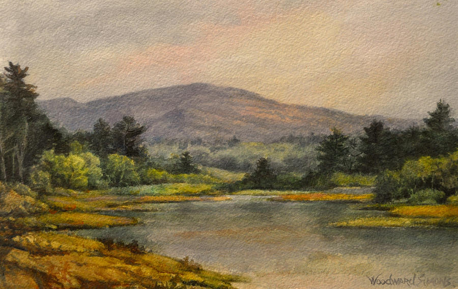 900x567 Duck Brook Acadia Painting By Lori Woodward - Acadia Painting