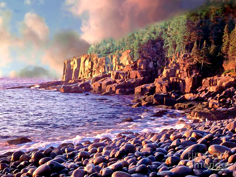 900x675 Acadia National Park Painting By Bob And Nadine Johnston - Acadia Painting
