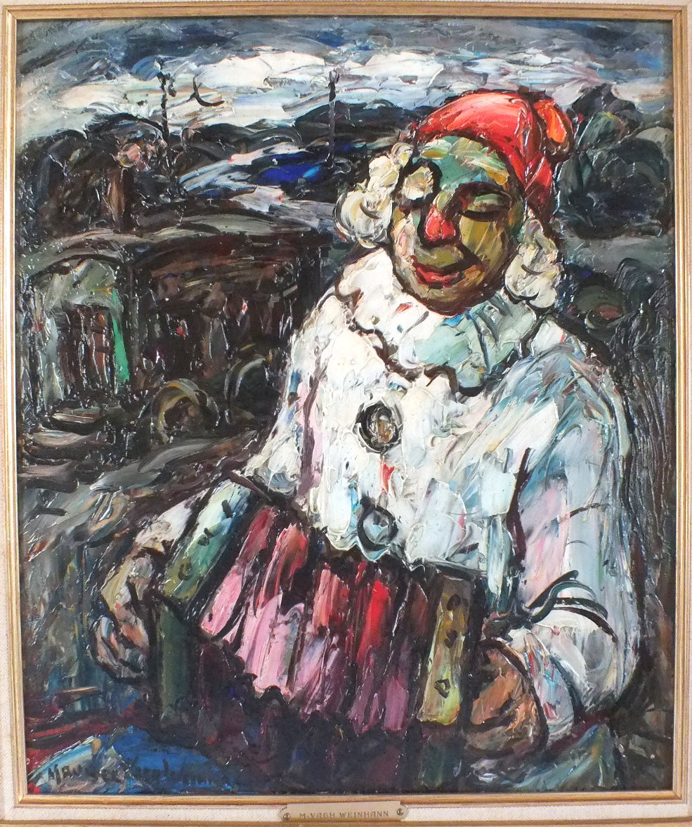985x1177 Hsp Painting Maurice Vagh Weinmann Clown Musician Accordion - Accordion Painting