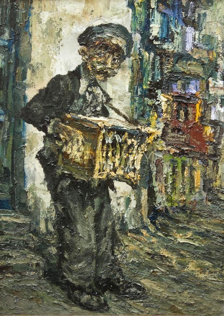 724x1024 Street Musician Collection, Accordion Canvas, Brush Effect, Oil - Accordion Painting
