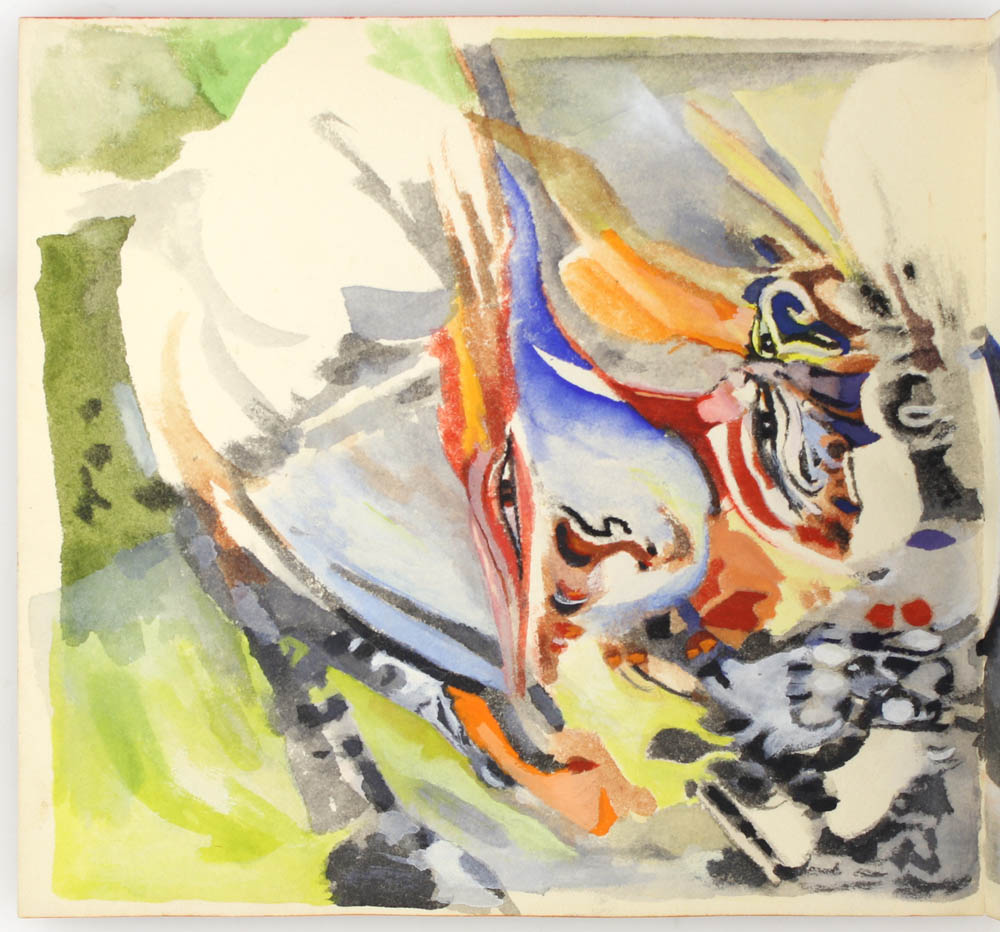 1000x932 Unique Accordion Fold Book With Original Art Angna Enters - Accordion Painting