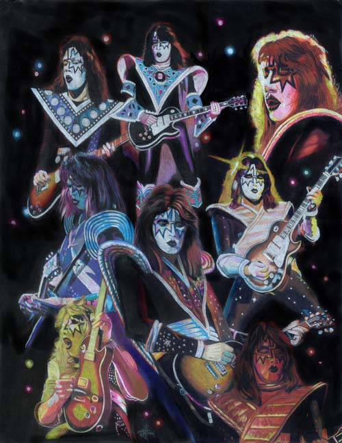 500x648 Ace Frehley Prisma Collage By Choffman36 - Ace Frehley Painting