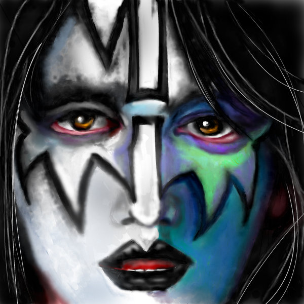 600x600 Ace Frehley A Portrait Speedpaint Drawing By Taiga - Ace Frehley Painting